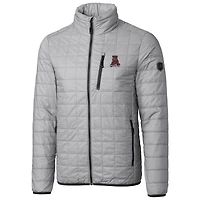 Veste matelassée isolante entièrement zippée Rainier PrimaLoft Eco avec logo de l'équipe principale l'Alabama Crimson Tide Cutter & Buck Gray