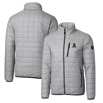 Veste matelassée isolante entièrement zippée Rainier PrimaLoft Eco avec logo de l'équipe principale l'Alabama Crimson Tide Cutter & Buck Gray