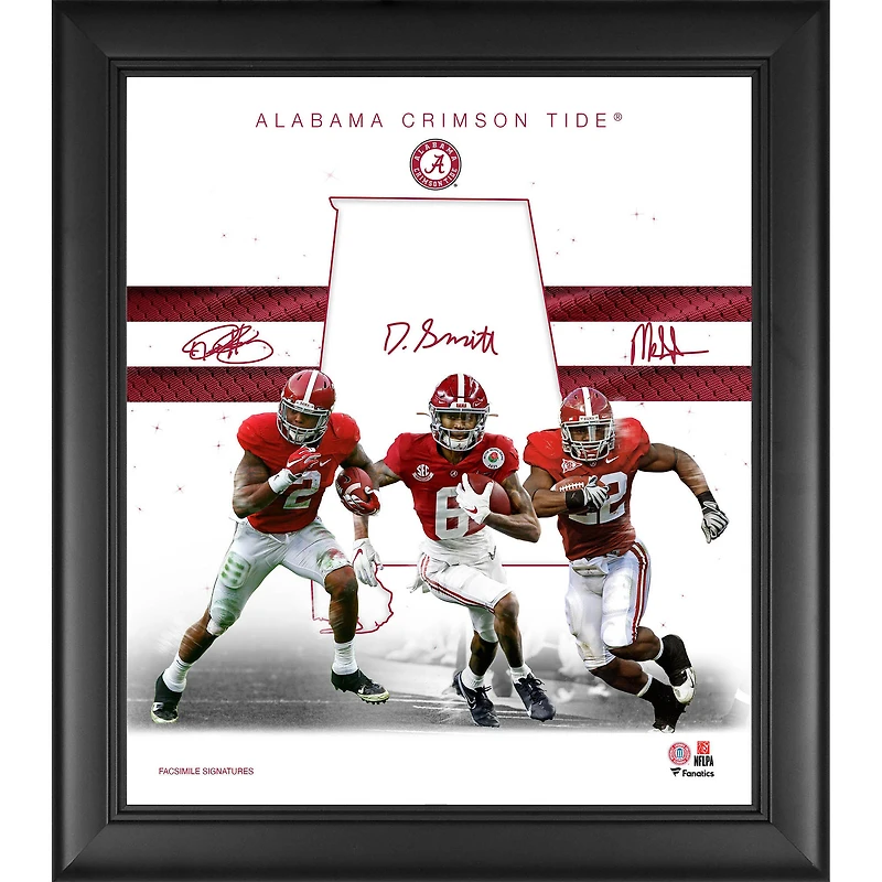 Derrick Henry DeVonta Smith et Mark Ingram II Alabama Crimson Tide Fac-similé Signatures Encadré 15'' x 17'' Heisman Franchise Foundations Collage