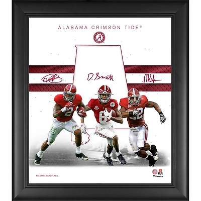 Derrick Henry DeVonta Smith et Mark Ingram II Alabama Crimson Tide Fac-similé Signatures Encadré 15'' x 17'' Heisman Franchise Foundations Collage