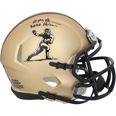 DeVonta Smith Alabama Crimson Tide Autographed Riddell Gold Heisman Speed Mini Helmet with "2020 Heisman" Inscription 
