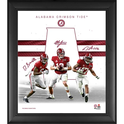 DeVonta Smith Mac Jones & Jaylen Waddle Alabama Crimson Tide Fac-similé Signatures Encadré 15'' x 17'' 2021 Franchise Foundations Collage