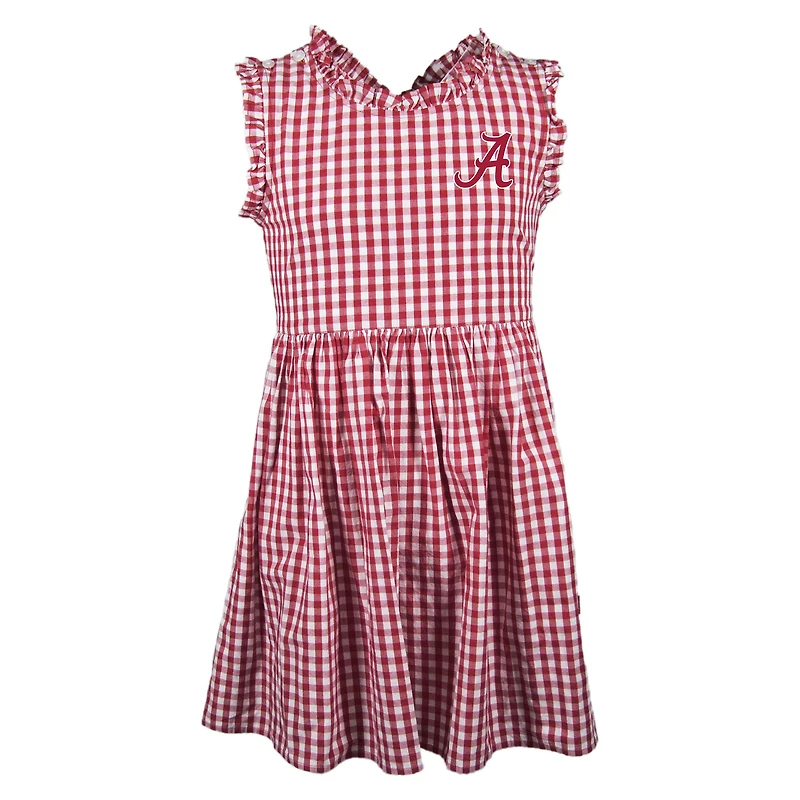 Robe sans manches Alora Gingham pour fille Crimson Alabama Tide
