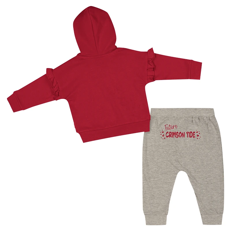 Girls Infant Colosseum Crimson Alabama Tide Patches Fleece Pullover Hoodie and Pants Set