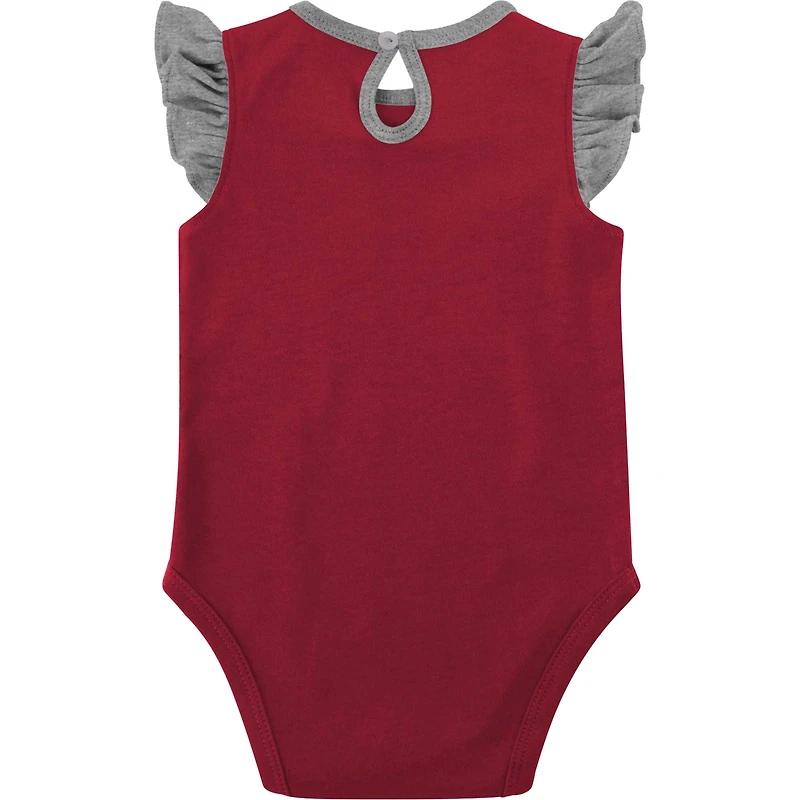 Lot de 2 bodys pour nouveau-nés et nourrissons cramoisi/gris Alabama Crimson Tide Spread the Love