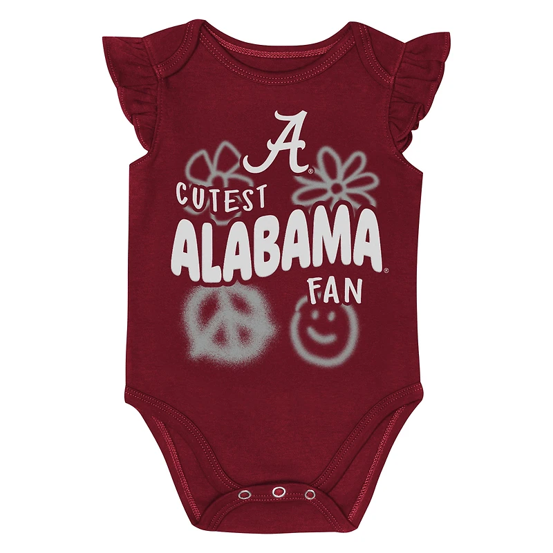 Ensemble deux pièces pour nouveau-né et nourrisson fille, cramoisi/blanc, Alabama Crimson Tide Little Sunshine