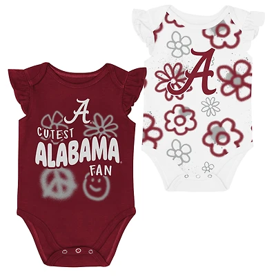 Girl's Newborn and Infant Outerstuff Crimson/White Alabama Crimson Tide Little Sunshine Two-Piece Bodysuit Set