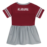 Robe en jersey tendance pour filles, motif Alabama Crimson Tide Stadium Lights, enfants d'âge préscolaire, couleur cramoisie/gris
