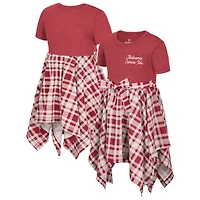 Robe à carreaux Marceline pour fille Colosseum Crimson Alabama Tide