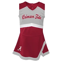 Filles Toddler Crimson/Grey Alabama Crimson Tide Deux pièces Cheer Captain Jumper Dress & Bloomer Set