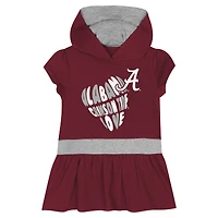 Robe à capuche en molleton français pour fille Crimson Alabama Tide Team Love