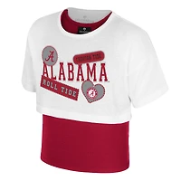 Haut court 2Fer blanc Alabama Crimson Tide Gale pour fille Colosseum Youth