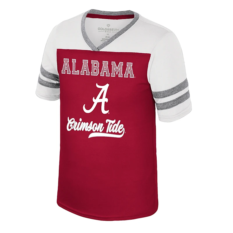 T-shirt à paillettes Bubblegum Princess pour filles du Colisée Crimson Alabama Tide