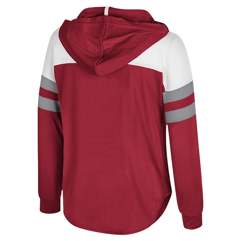 T-shirt à manches longues et capuche pour jeunes filles Colosseum Crimson Alabama Tide Reflection