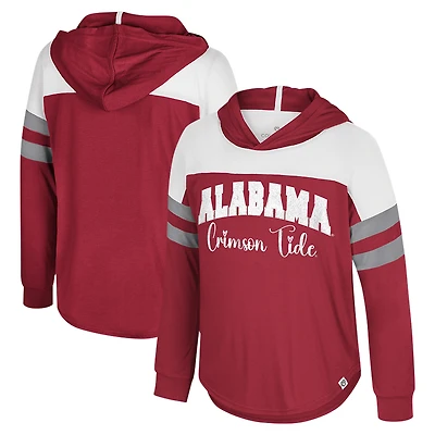 T-shirt à manches longues et capuche pour jeunes filles Colosseum Crimson Alabama Tide Reflection