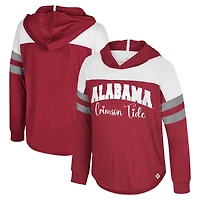 T-shirt à manches longues et capuche pour jeunes filles Colosseum Crimson Alabama Tide Reflection