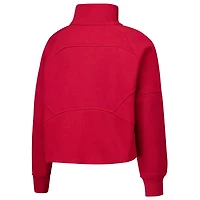 Sweat-shirt court en polaire à demi-zip pour filles Garb Crimson Alabama Tide Dawn Raglan