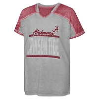 Girls Youth Gray Alabama Crimson Tide Up for Anything Colorblock Dolman V-Neck T-Shirt
