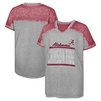 Girls Youth Gray Alabama Crimson Tide Up for Anything Colorblock Dolman V-Neck T-Shirt