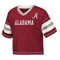 Girls Youth Outerstuff Crimson Alabama Tide Gridiron Jersey V-Neck T-Shirt