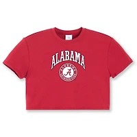 Girls Youth ZooZatz Crimson Alabama Tide Laurels Tri-Blend Cropped T-shirt