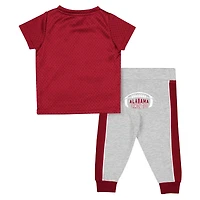 Infant Colosseum Crimson/Heather Gray Alabama Crimson Tide Ka-Boot-It Jersey & Pants Set