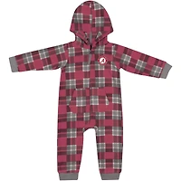Pull à capuche manches longues et fermeture éclair carreaux pour bébé Colosseum Crimson Alabama Tide