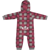 Pull à capuche manches longues et fermeture éclair carreaux pour bébé Colosseum Crimson Alabama Tide