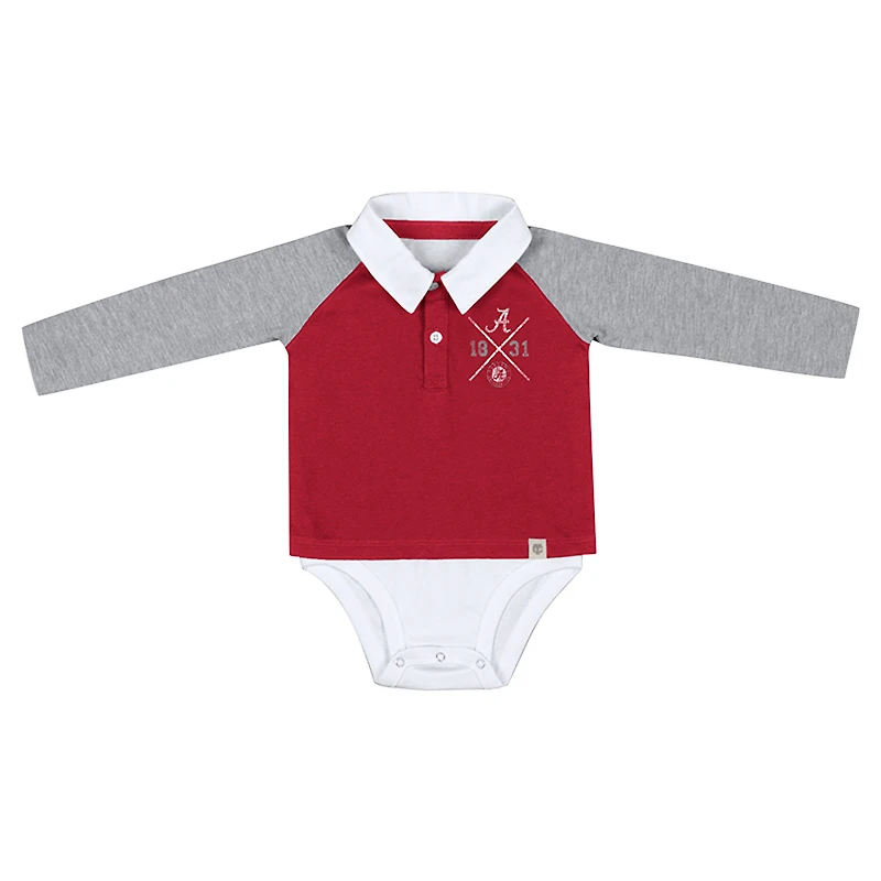 Infant Colosseum Crimson Alabama Tide Pete Rugby Bodysuit