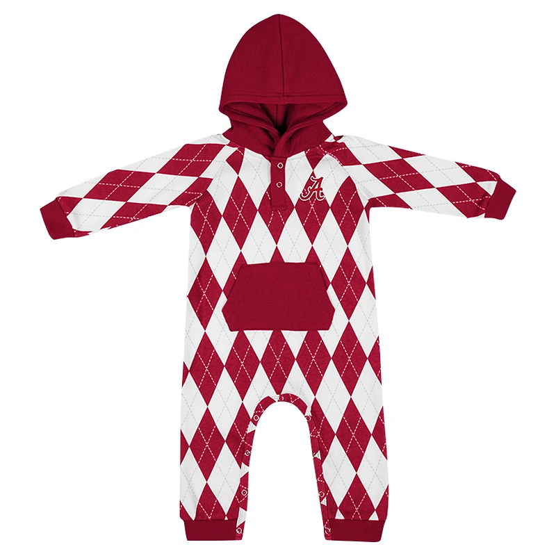 Infant Colosseum Crimson Alabama Tide The Dealio Hoodie Romper