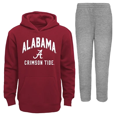 Ensemble sweat à capuche et pantalon en polaire Alabama Crimson Tide Play-By-Play pour bébé, cramoisi/gris