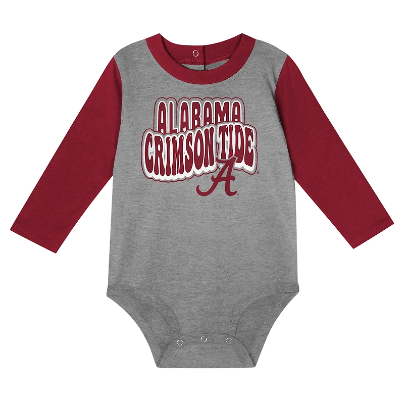 Infant Crimson Alabama Tide Double Up Long Sleeve Bodysuit & Pant Set