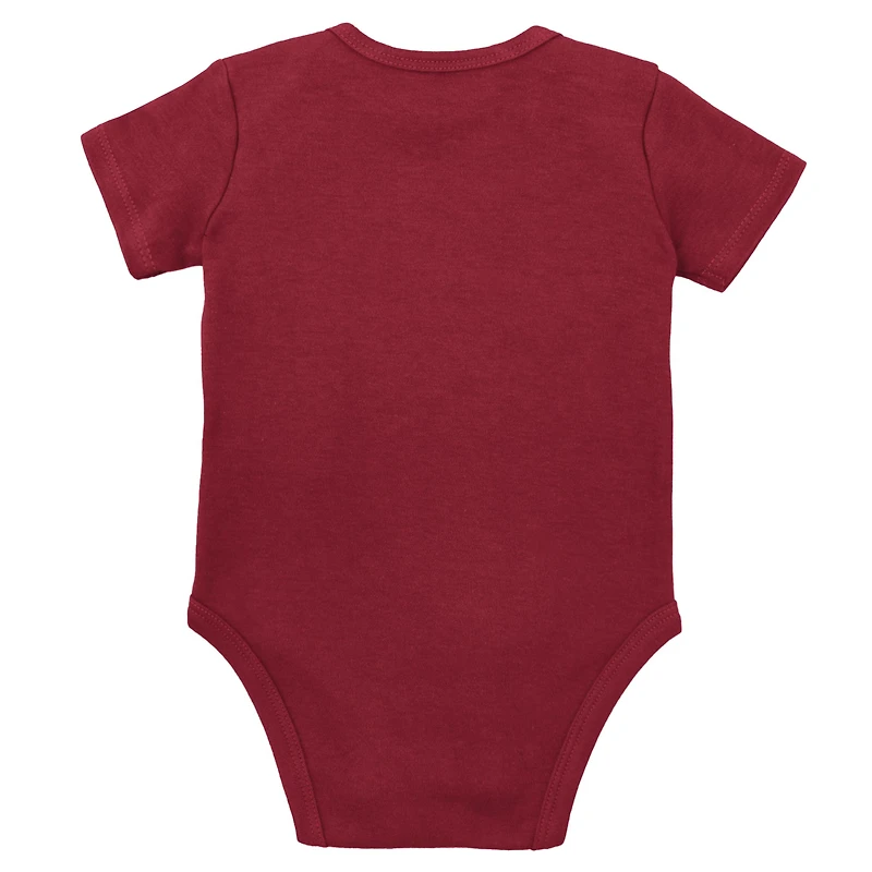 Infant Mitchell & Ness Crimson/Heather Gray Alabama Crimson Tide 3-Pack Bodysuit, Bib and Bootie Set