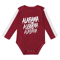 Ensemble 3 pièces pour bébé Outerstuff Crimson/White Alabama Crimson Tide Double Down Body et pantalon