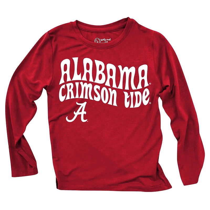 Infant Wes & Willy  Alabama Crimson Tide Long Sleeve Top and Striped Tri-Blend Leggings Set