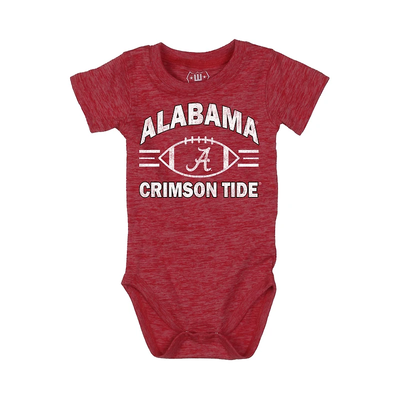 Ensemble body et short en laine Cloudy Yarn pour bébé Wes & Willy Crimson Alabama Tide
