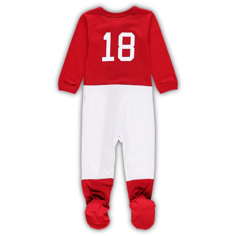 Infant Wes & Willy Crimson Alabama Tide Football Uniform Full-Zip Footed Jumper
