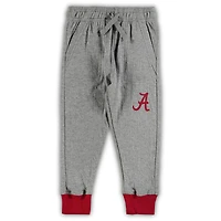 Infant Wes & Willy Heathered Gray/Crimson Alabama Crimson Tide Jie Long Sleeve Bodysuit Pants Set