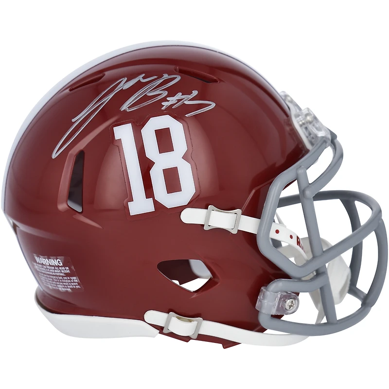 Mini casque Riddell Speed ​​autographié par Ja'Corey Brooks (Alabama Crimson Tide)