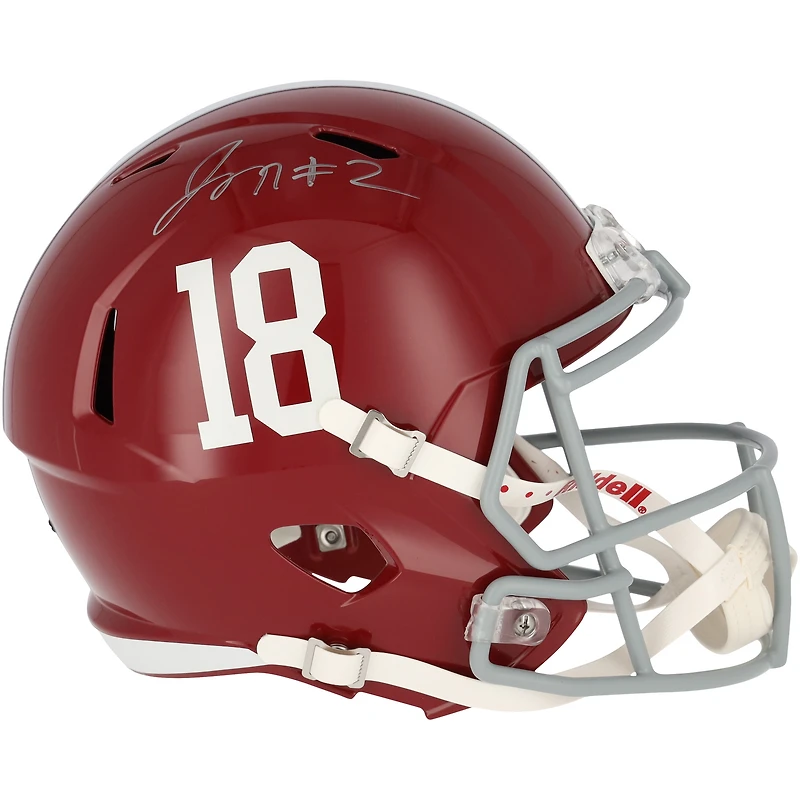 Casque réplique Riddell Speed ​​autographié par Jalen Milroe (Alabama Crimson Tide)
