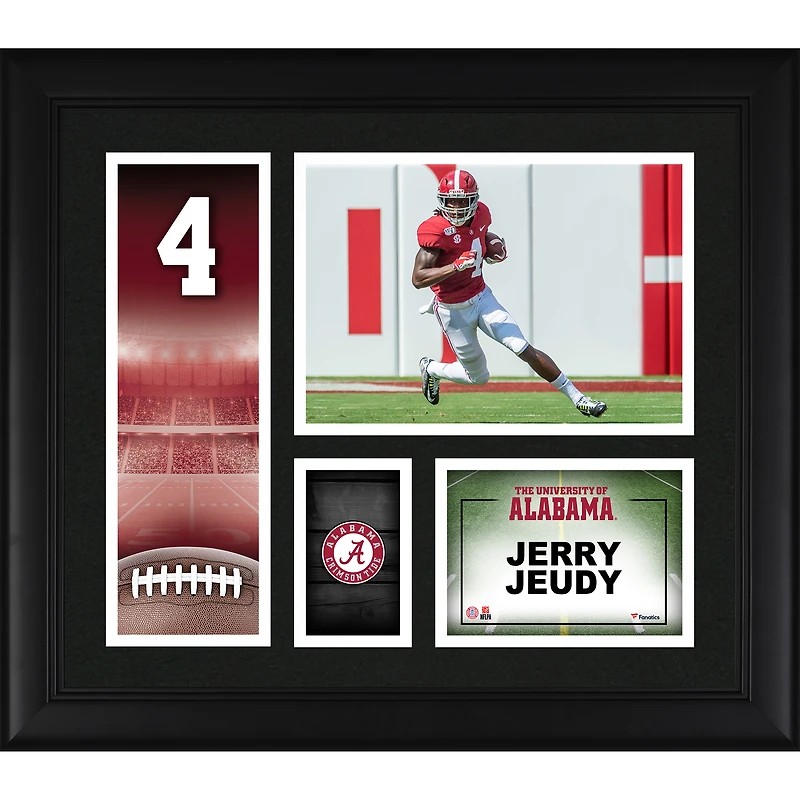 Collage de joueurs encadré 15" x 17" de Jerry Jeudy Alabama Crimson Tide