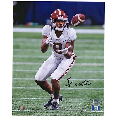 Photographie autographiée de John Metchie de l'Alabama Crimson Tide lors du championnat SEC 8" x 10"