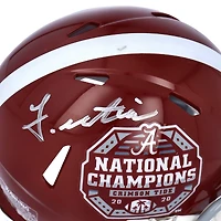Casque Speed ​​Mini dédicacé par John Metchie Alabama Crimson Tide pour les éliminatoires de football universitaire de Riddell 2020 National Champions Logo
