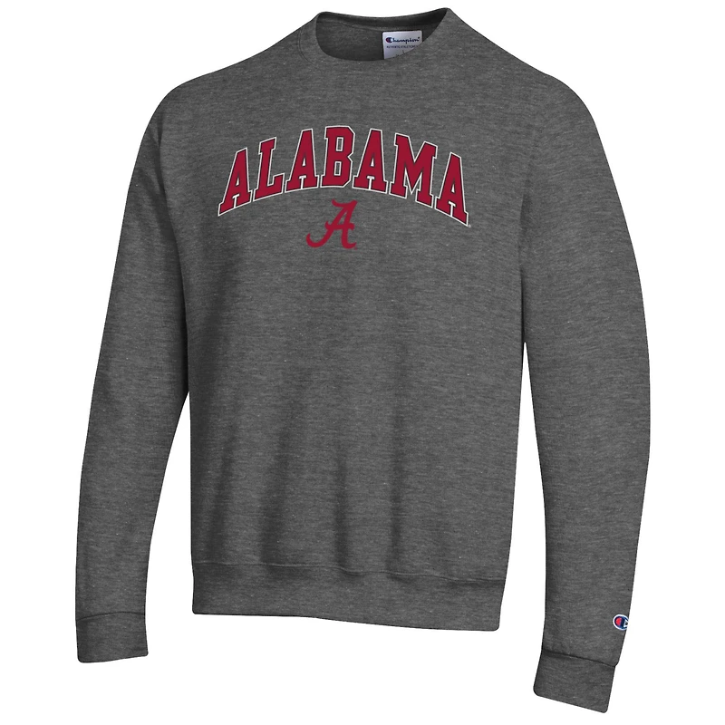 Sweat-shirt à enfiler avec logo Arch Over Champion Heather Charcoal Alabama Crimson Tide pour homme