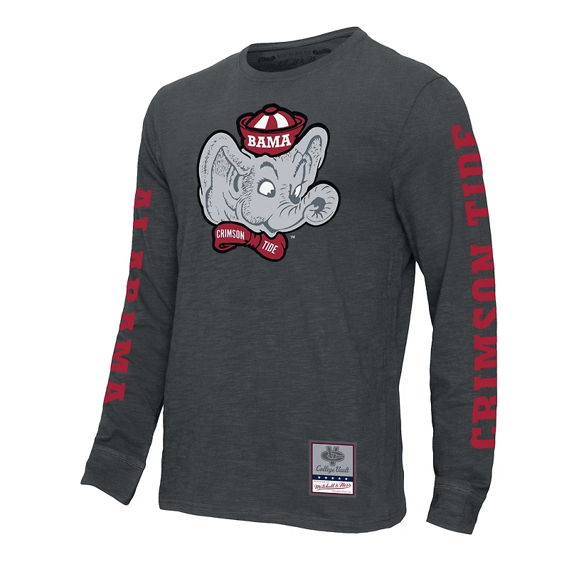 Men's Mitchell & Ness  Charcoal Alabama Crimson Tide Team Pride Long Sleeve T-Shirt