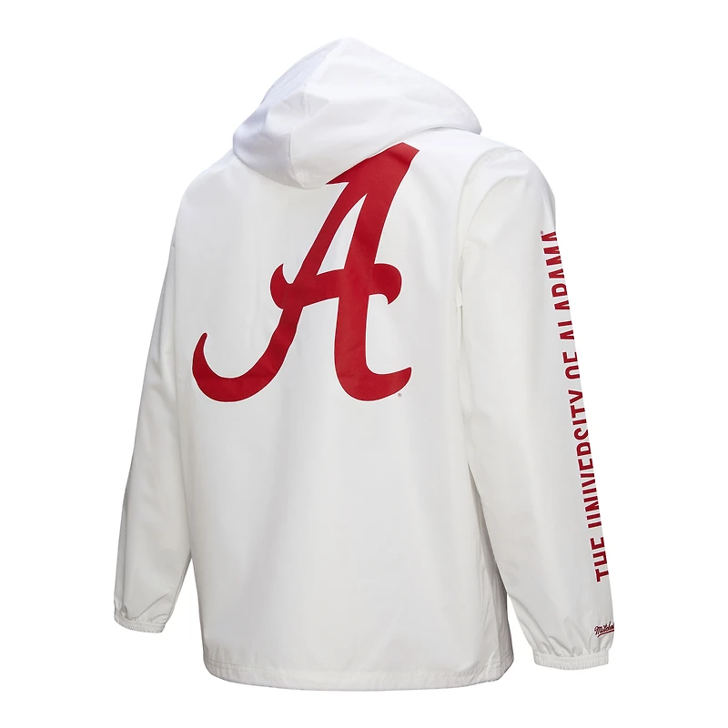 Veste à capuche boutons-pression complète pour homme Mitchell & Ness Alabama Crimson Tide Coaches blanche