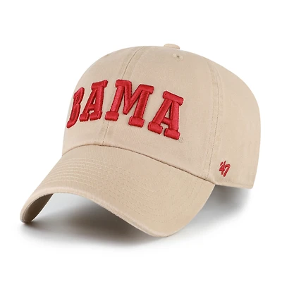 Men's '47  Khaki Alabama Crimson Tide Vault Clean Up Adjustable Hat