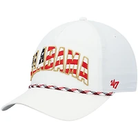 '47 White Alabama Crimson Tide Stars and Stripes Flag Flutter Hitch Snapback Hat