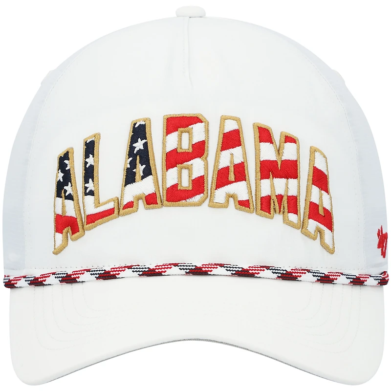 Men's '47 White Alabama Crimson Tide Stars and Stripes Flag Flutter Hitch Snapback Hat