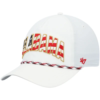 '47 White Alabama Crimson Tide Stars and Stripes Flag Flutter Hitch Snapback Hat